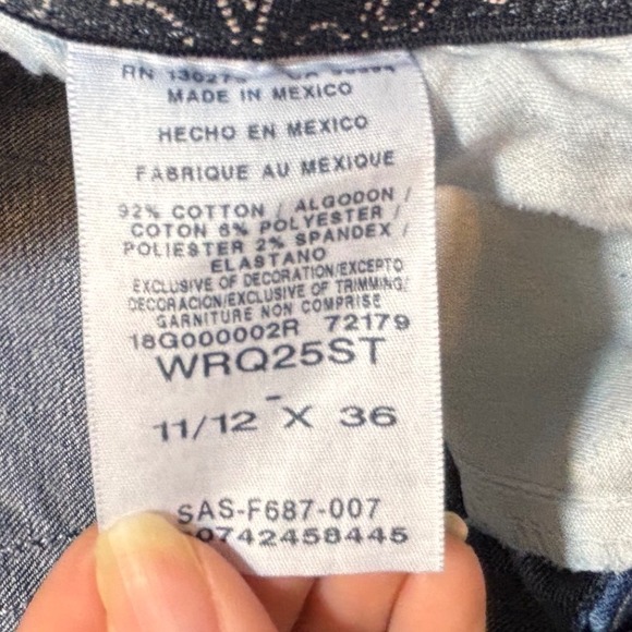 Q-Baby No Gap Waist Jeans Women Dark Wash Bootcut Stretch Size 11x36 - Picture 6 of 8